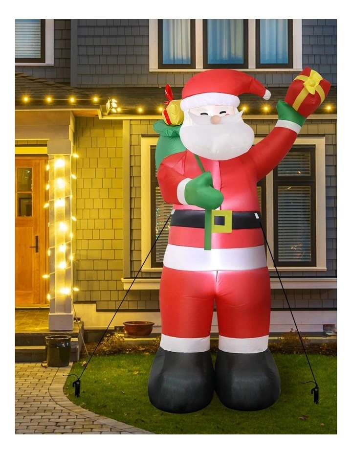 Santaco 2.4m Inflatable Christmas Santa Clauss LED Light Xmas Gift Outdoor Decor image 7