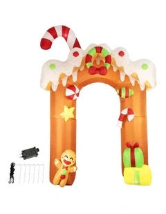Santaco Christmas Inflatable Arch Way 3m Lighted 18 LED Candy Outdoor Decoration