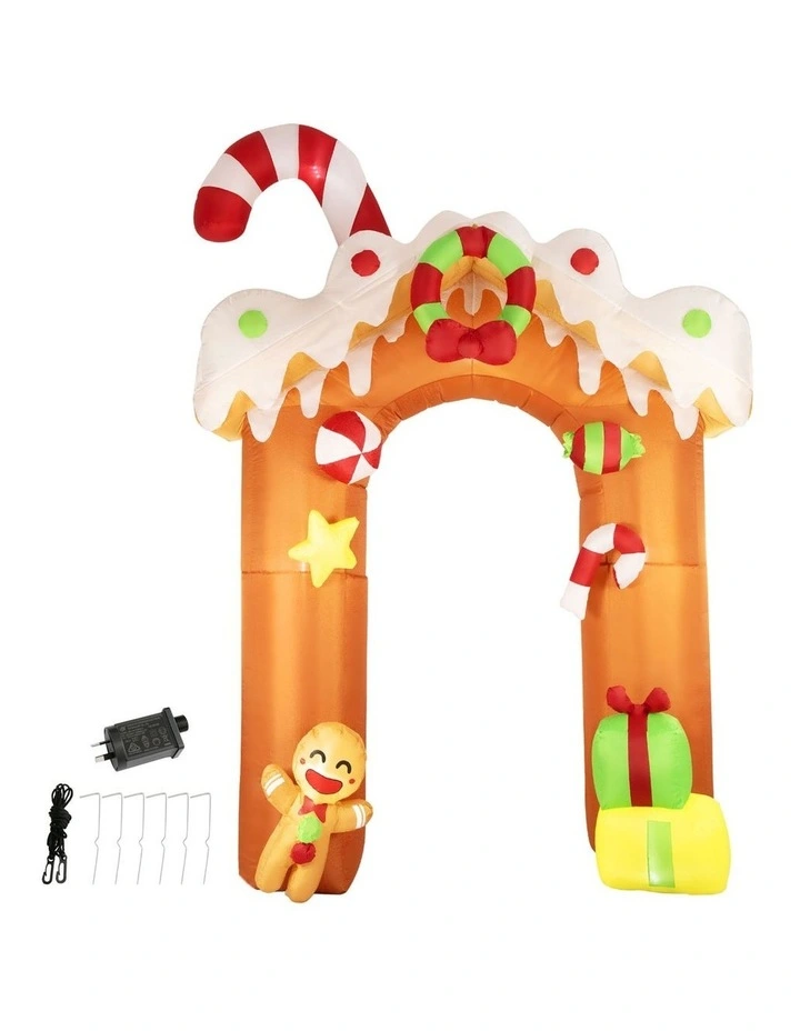 Santaco Christmas Inflatable Arch Way 3m Lighted 18 LED Candy Outdoor Decoration image 1