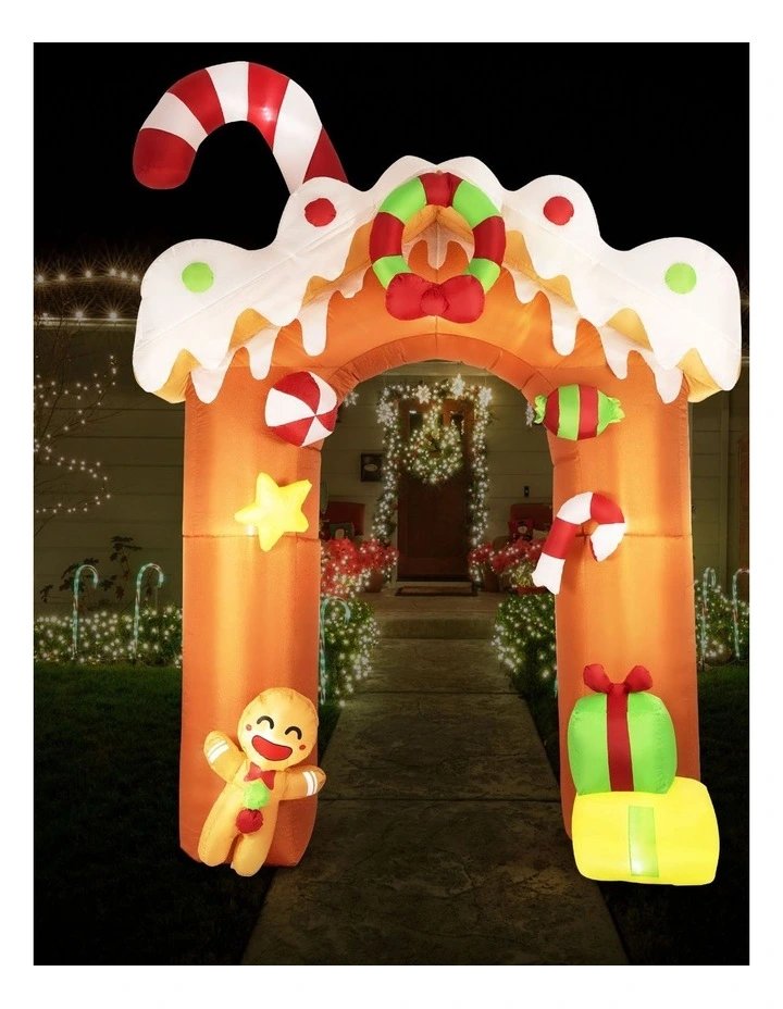 Santaco Christmas Inflatable Arch Way 3m Lighted 18 LED Candy Outdoor Decoration image 6