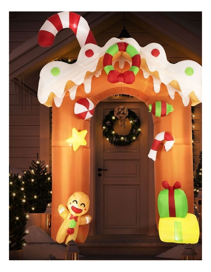 Santaco Christmas Inflatable Arch Way 3m Lighted 18 LED Candy Outdoor Decoration image 7