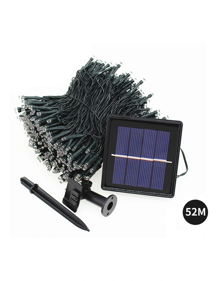 52m 500LED String Solar Powered Fairy Lights Garden Christmas Decor Warm White image 2