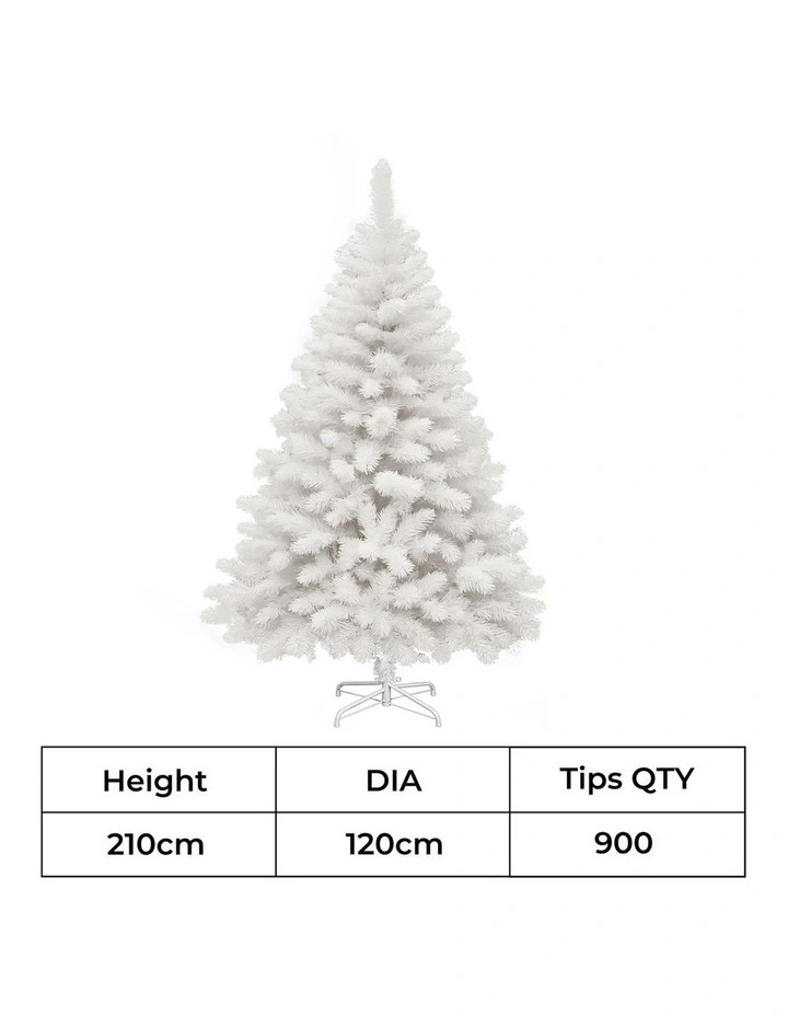 Santaco Christmas Tree White 2.1m 7Ft Xmas Artificial Trees White Garden Decor image 2