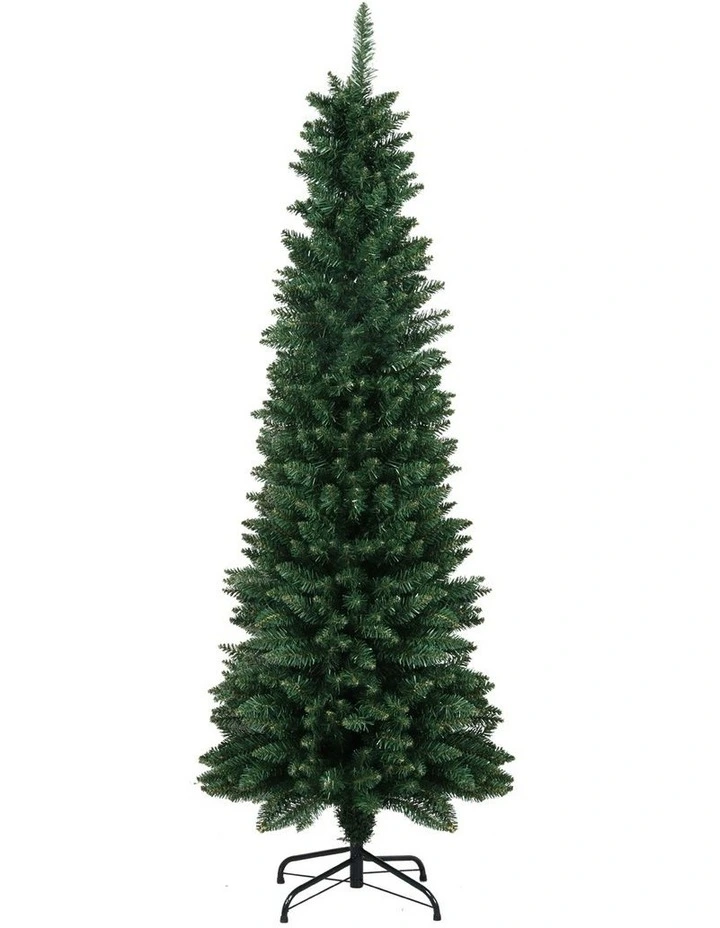 Santaco 1.5m Christmas Tree Pencil Slim Green Decor Indoor Outdoor Metal Stand image 1