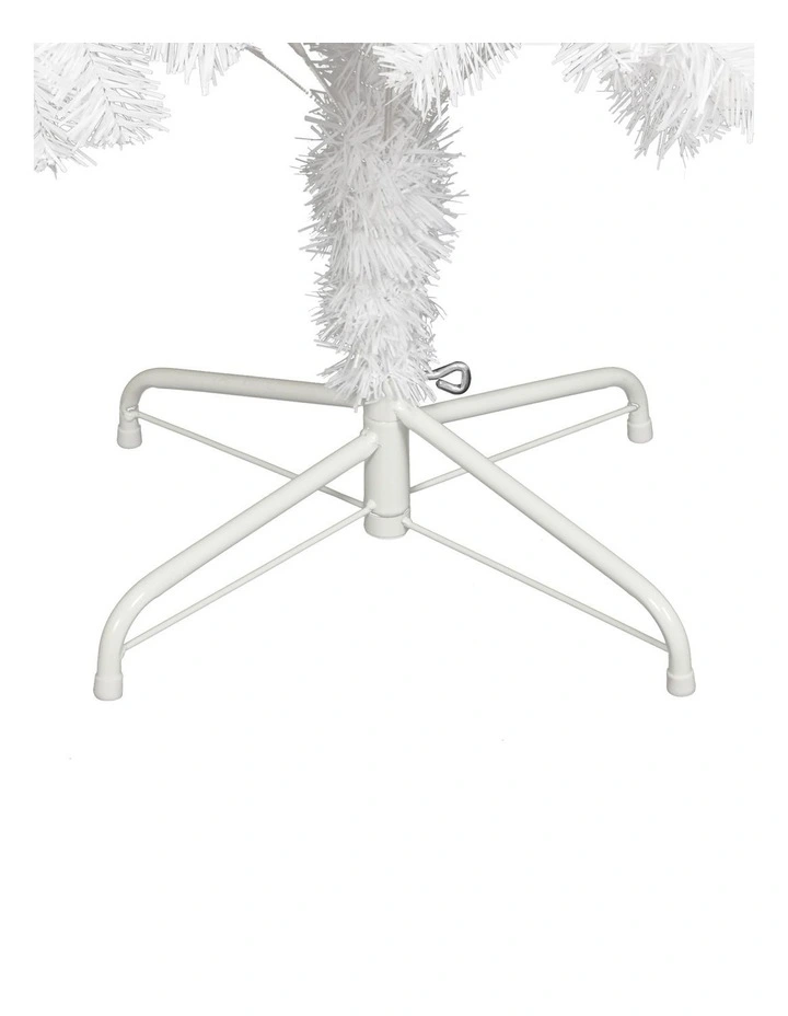 Santaco White Christmas Tree 1.8m 6FT Xmas Decoration PVC Lush Tips Metal Stand image 3