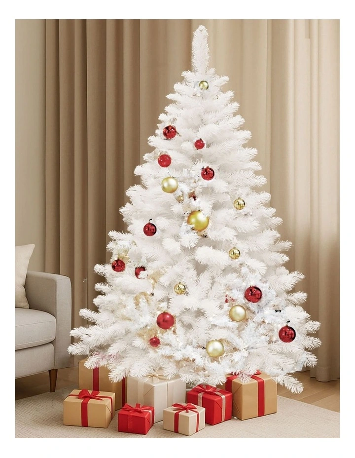 Santaco White Christmas Tree 1.8m 6FT Xmas Decoration PVC Lush Tips Metal Stand image 6