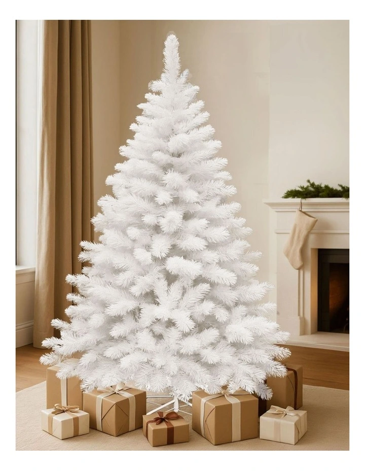 Santaco White Christmas Tree 1.8m 6FT Xmas Decoration PVC Lush Tips Metal Stand image 7
