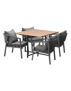 Livsip 4 Seater Outdoor Dining Set Patio Furniture Garden Table Chairs Setting