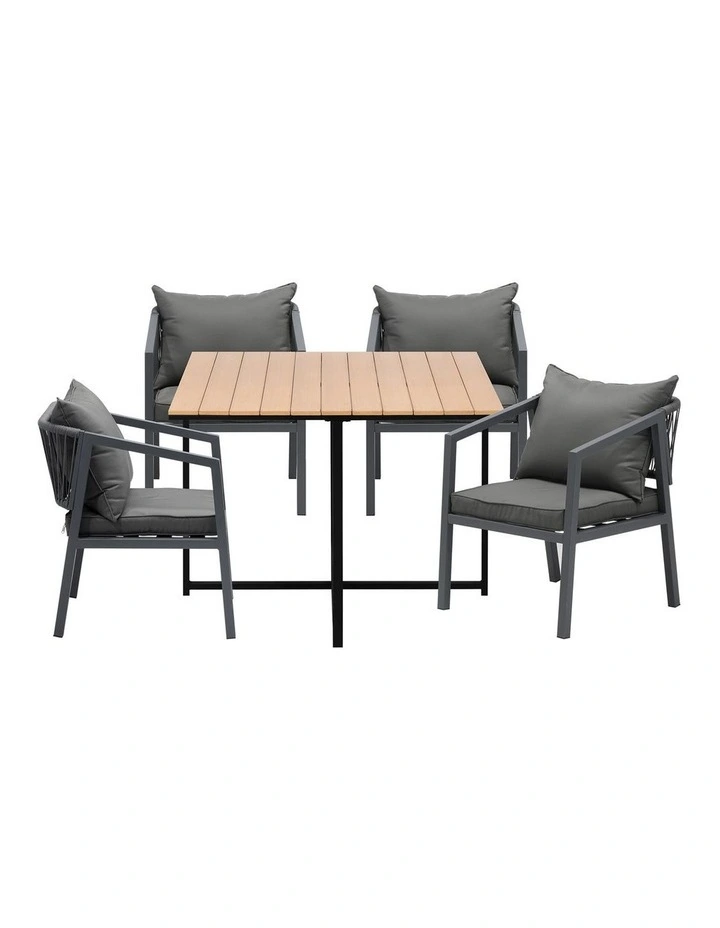 Livsip 4 Seater Outdoor Dining Set Patio Furniture Garden Table Chairs Setting image 2