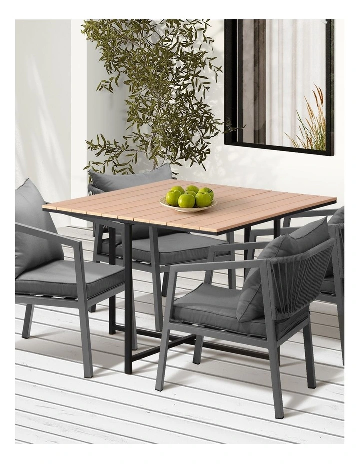 Livsip 4 Seater Outdoor Dining Set Patio Furniture Garden Table Chairs Setting image 4