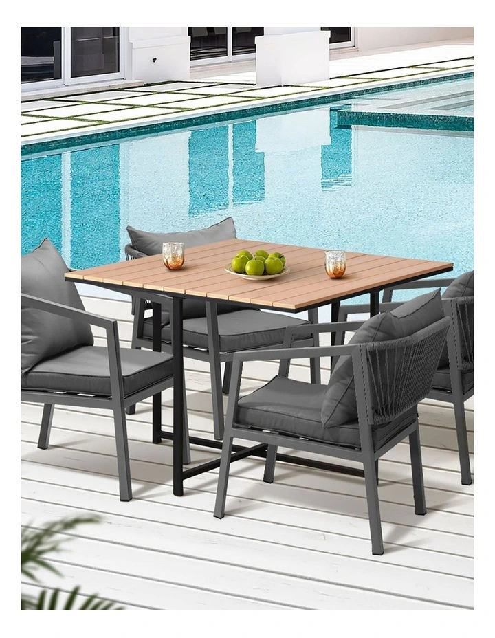 Livsip 4 Seater Outdoor Dining Set Patio Furniture Garden Table Chairs Setting image 5