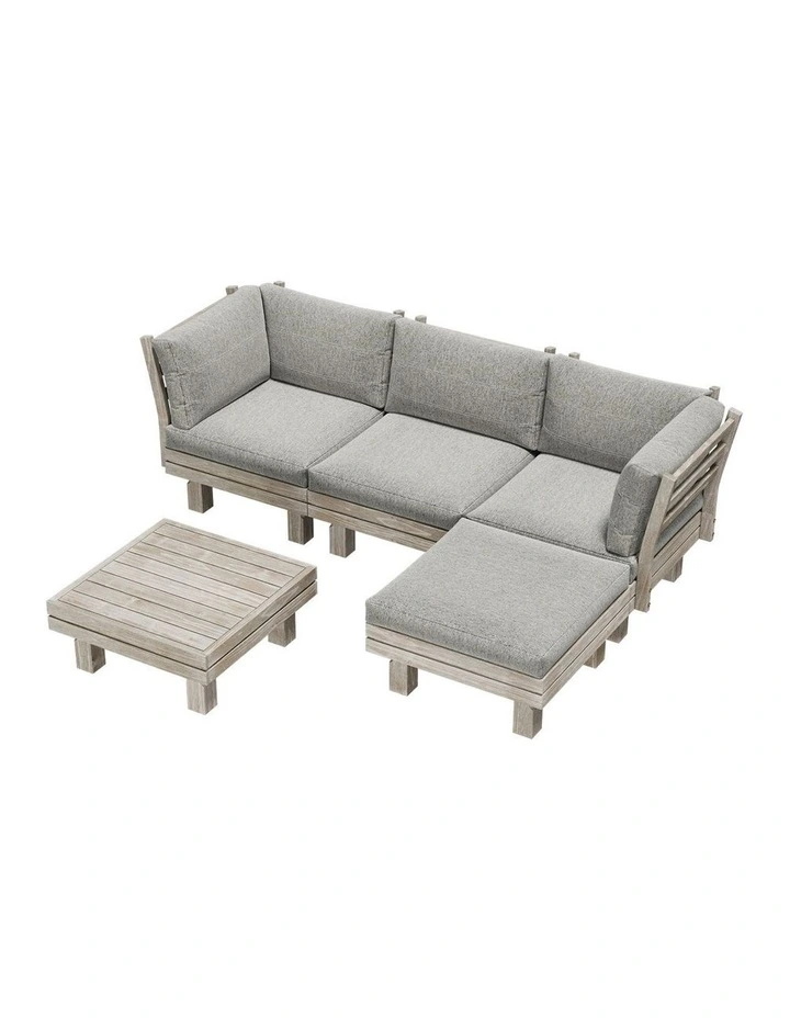 Livsip 4 Seater Outdoor Sofa Set Lounge Setting Table Chair Patio Furniture image 1