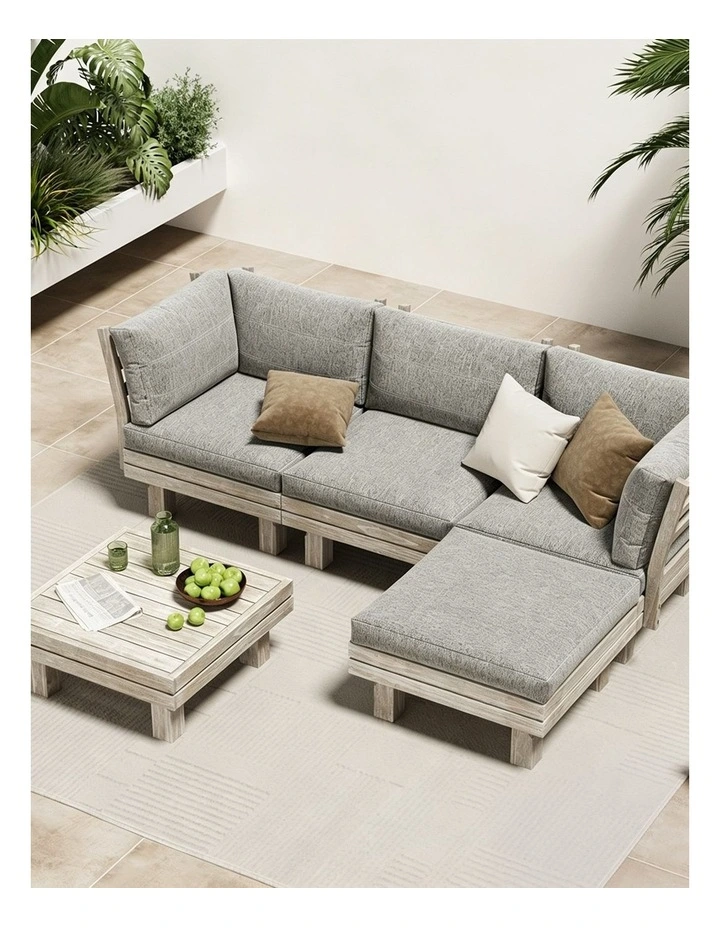 Livsip 4 Seater Outdoor Sofa Set Lounge Setting Table Chair Patio Furniture image 7