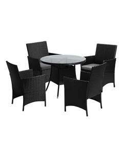 Livsip 5 PCS Outdoor Dining Set Table & Chairs Patio Furniture Lounge Setting