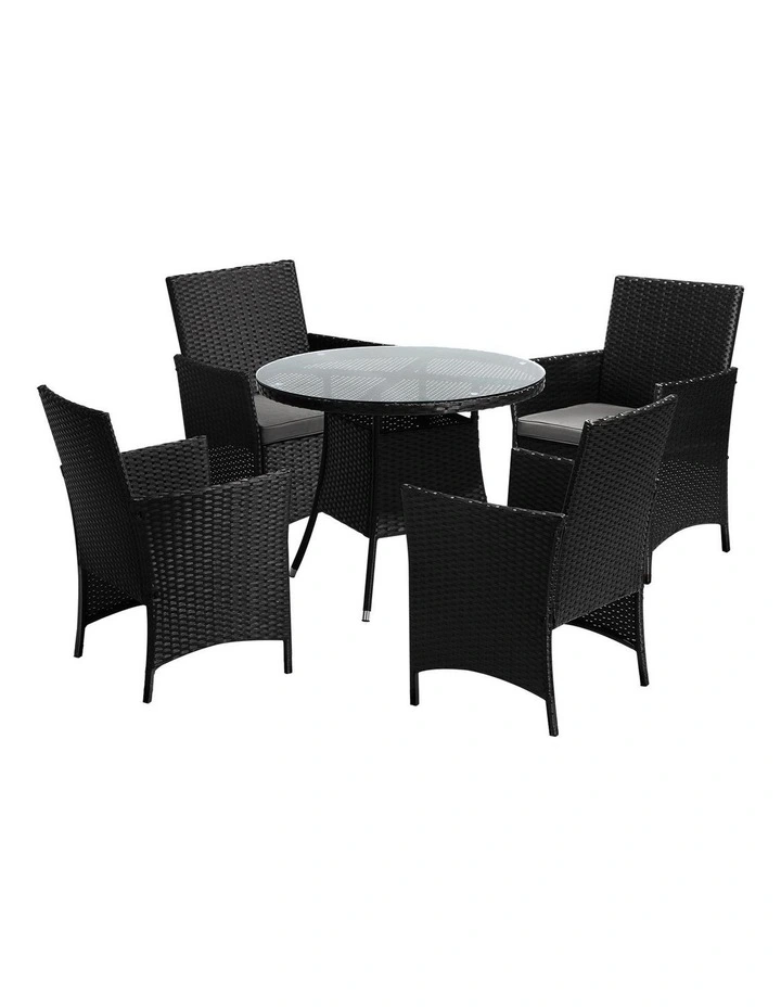 Livsip 5 PCS Outdoor Dining Set Table & Chairs Patio Furniture Lounge Setting image 1