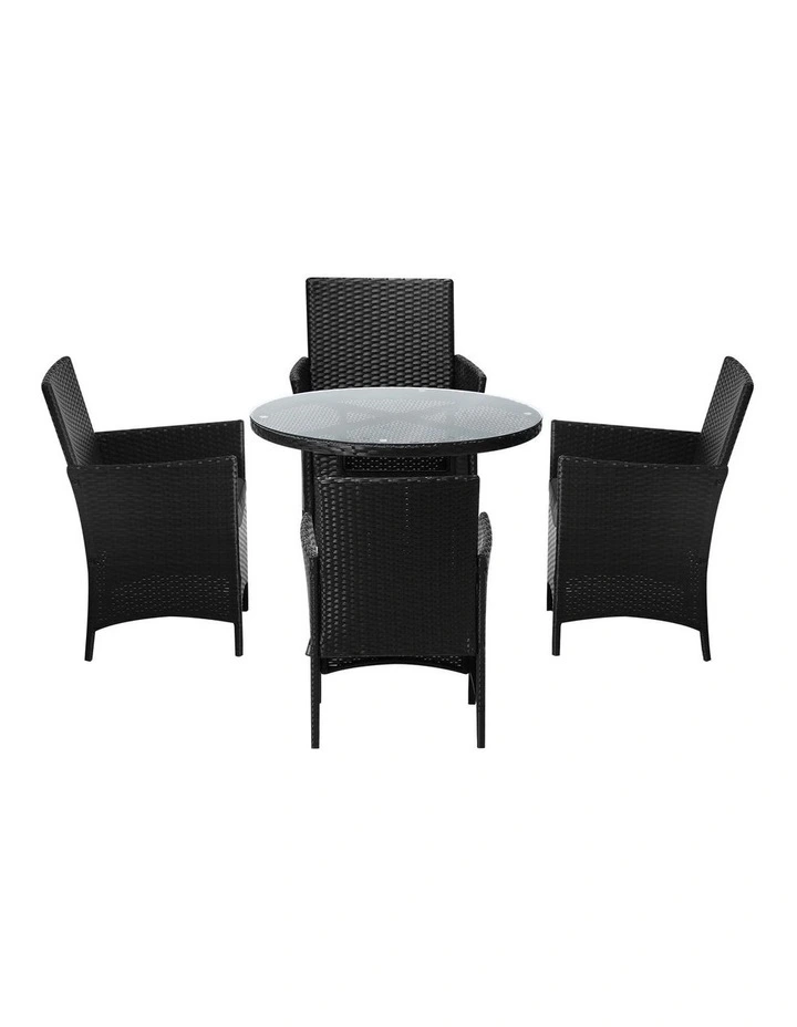 Livsip 5 PCS Outdoor Dining Set Table & Chairs Patio Furniture Lounge Setting image 2