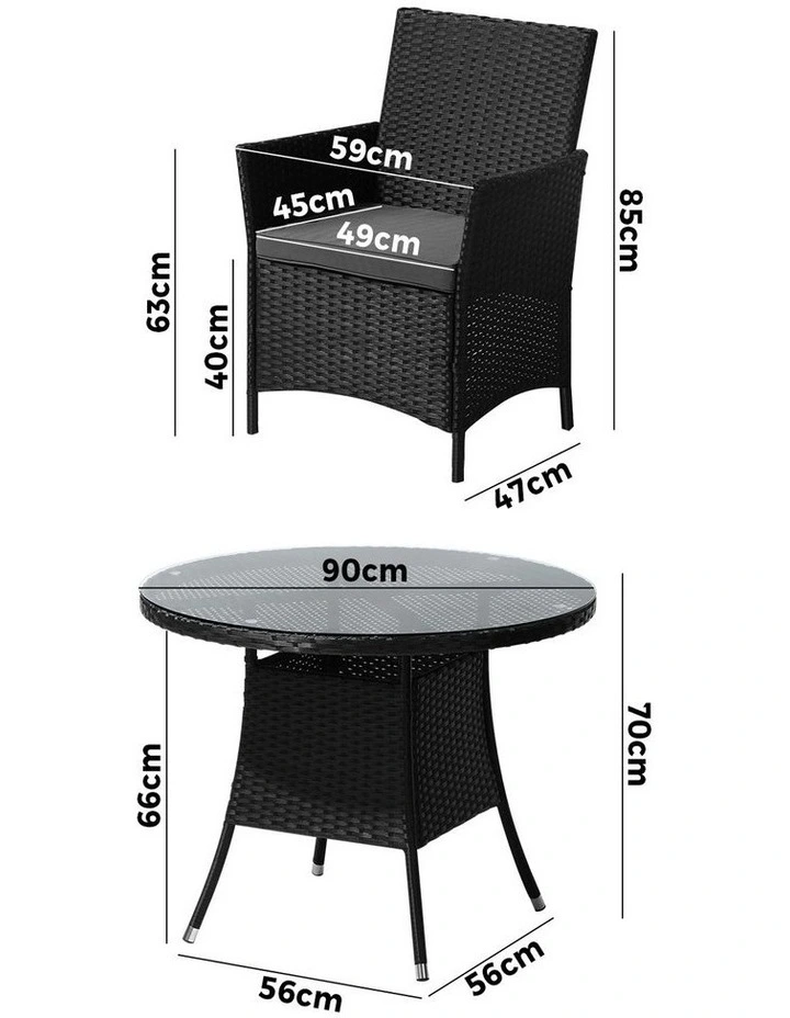 Livsip 5 PCS Outdoor Dining Set Table & Chairs Patio Furniture Lounge Setting image 3