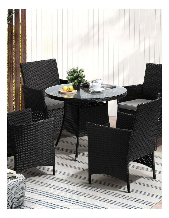 Livsip 5 PCS Outdoor Dining Set Table & Chairs Patio Furniture Lounge Setting image 4