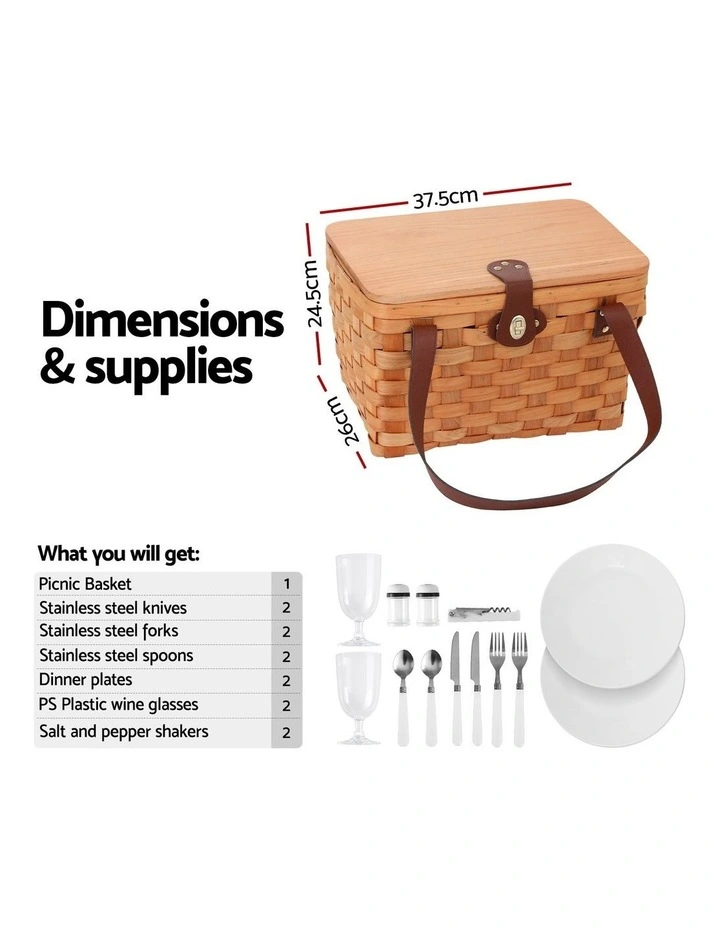 2 Person Picnic Basket in Multi image 4