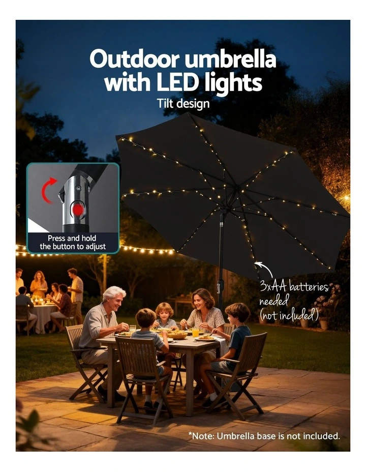 Outdoor Umbrella 2.9m in Black image 6