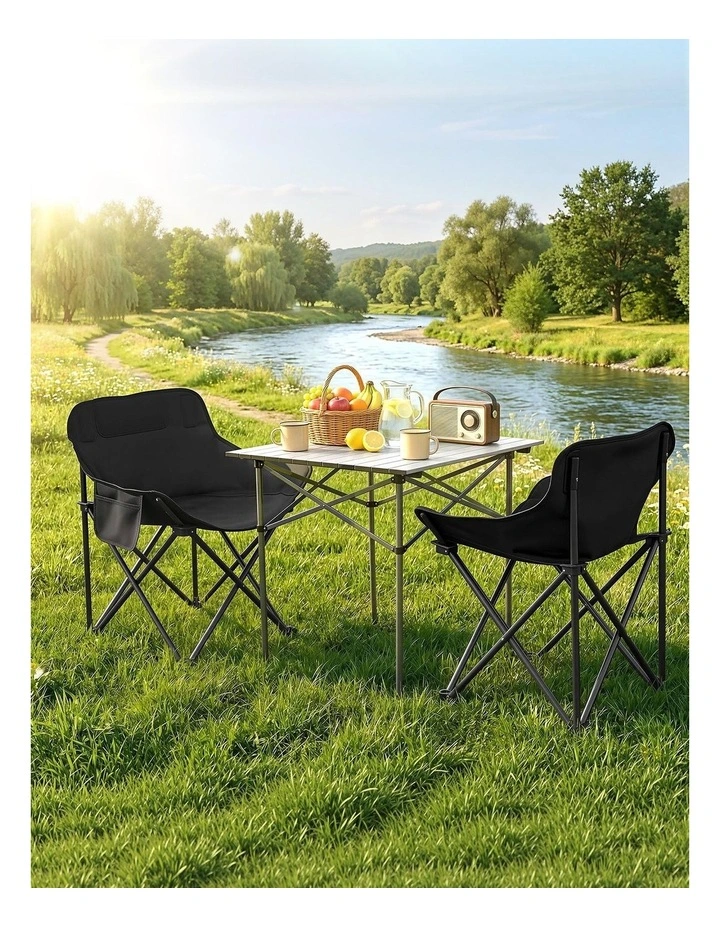 Camping Table Chair Set 3 Piece in Multi image 3