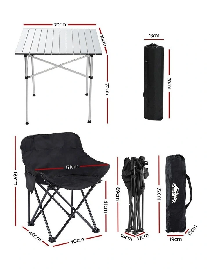 Camping Table Chair Set 3 Piece in Multi image 4