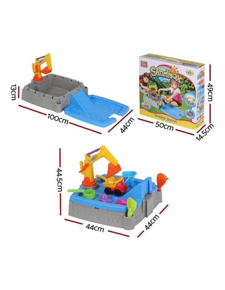2-in-1 Kids Sandpit Water Table Working Excavator Digger Sensory Play Toys image 4