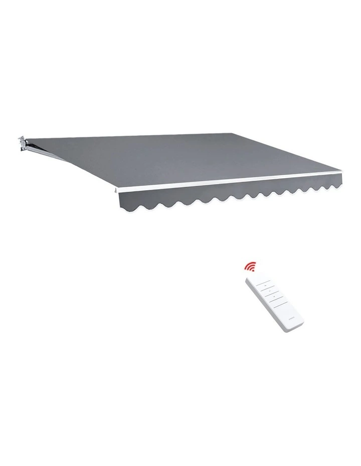 Retractable Folding Arm Awning Motorised Sunshade 4mx3m in Pearl Grey image 1