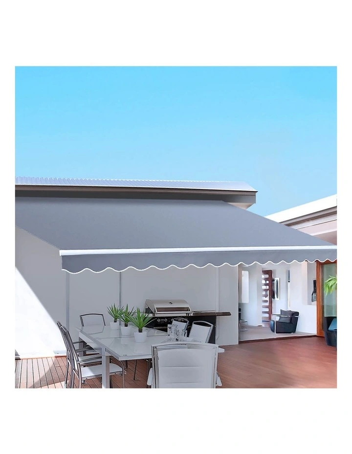 Retractable Folding Arm Awning Motorised Sunshade 4mx3m in Pearl Grey image 3