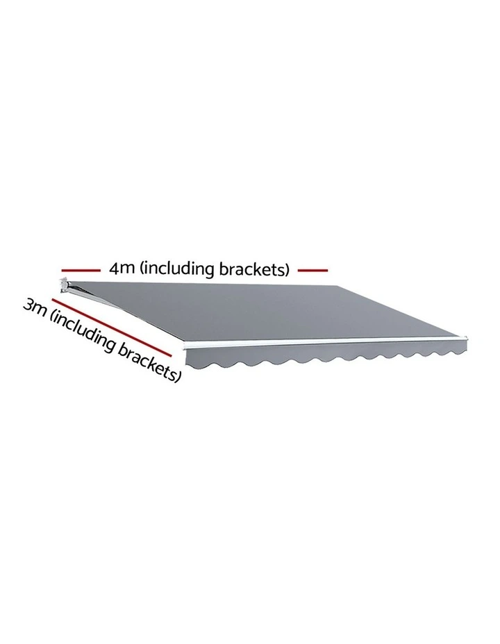 Retractable Folding Arm Awning Motorised Sunshade 4mx3m in Pearl Grey image 4
