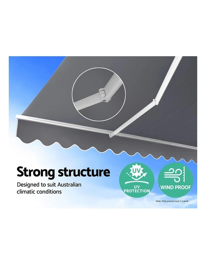 Retractable Folding Arm Awning Motorised Sunshade 4mx3m in Pearl Grey image 5