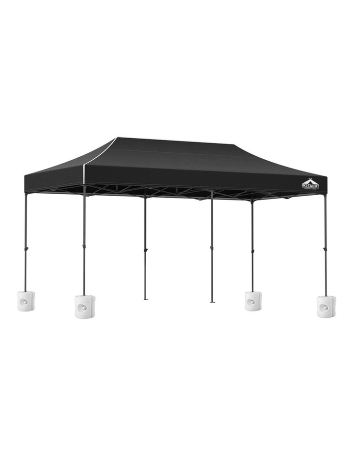Gazebo Pop Up Marquee Folding Camping Tent 3x6m in Black image 1