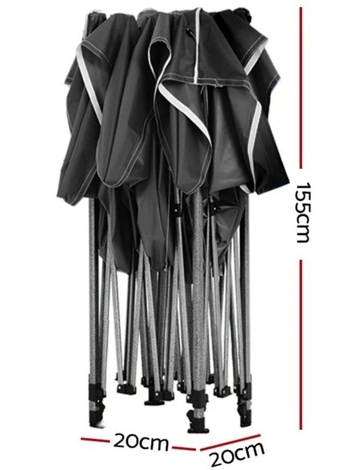 Gazebo Pop Up Marquee Folding Camping Tent 3x6m in Black image 4
