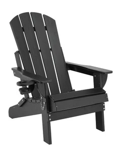 Folding Adirondack Garden Chair in Black