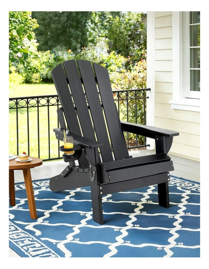 Folding Adirondack Garden Chair in Black image 3