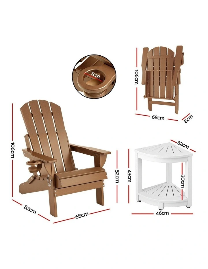Folding Adirondack Outdoor Table And Chairs in Multi image 4