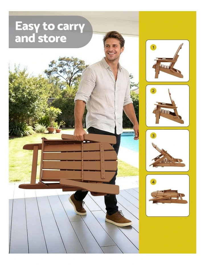 Folding Adirondack Outdoor Table And Chairs in Multi image 7