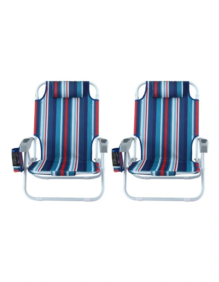 Outdoor Beach Backpack Chair in Blue image 2