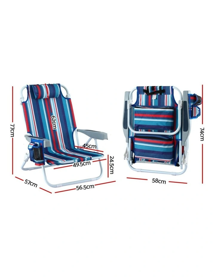 Outdoor Beach Backpack Chair in Blue image 4
