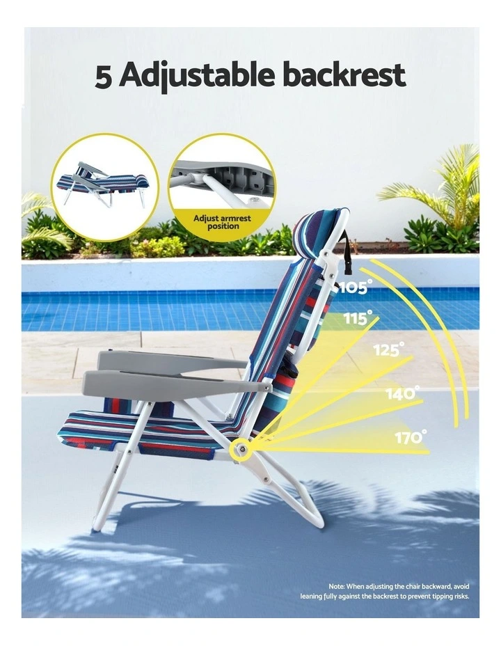 Outdoor Beach Backpack Chair in Blue image 5