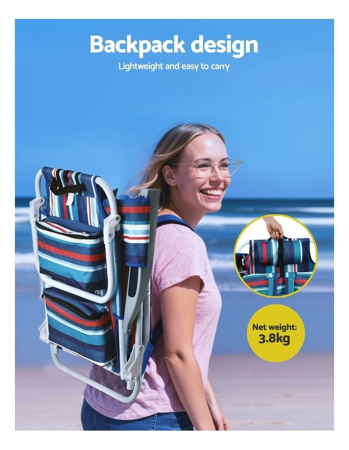 Outdoor Beach Backpack Chair in Blue image 6