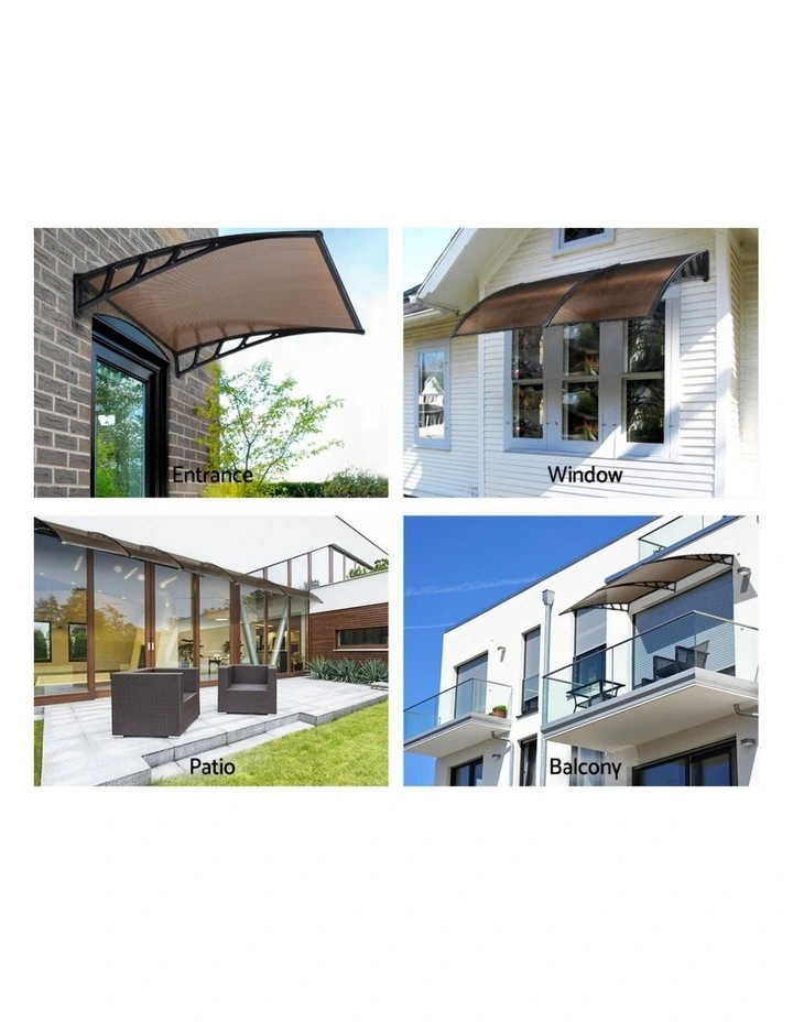 Window Door Awning Canopy Sheet 1.5mx3m in Brown/Black image 4