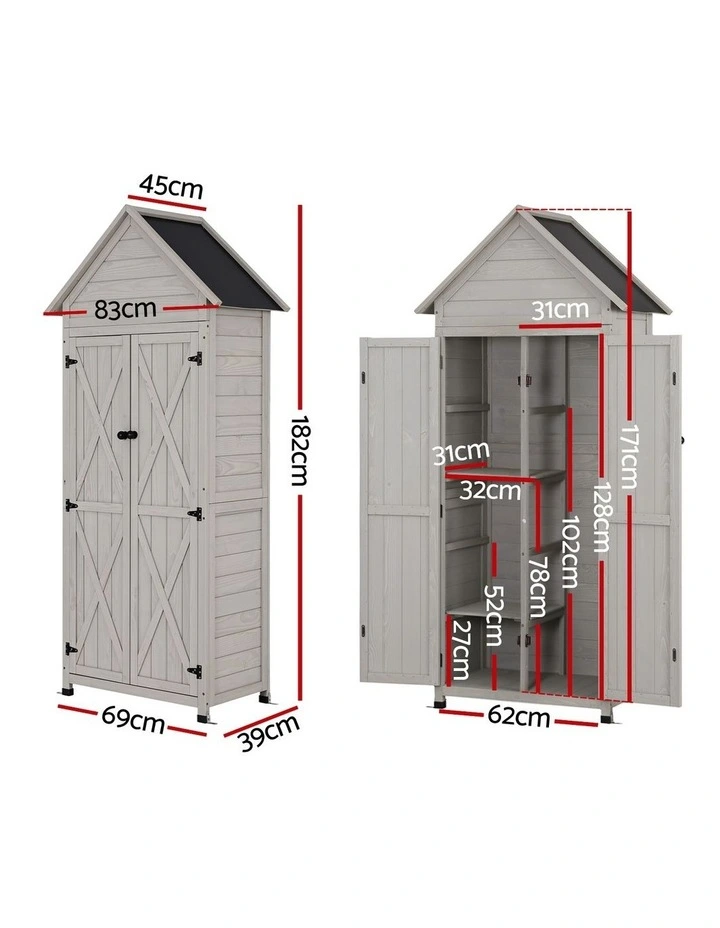 Outdoor Storage Cabinet Cupboard in Grey image 5