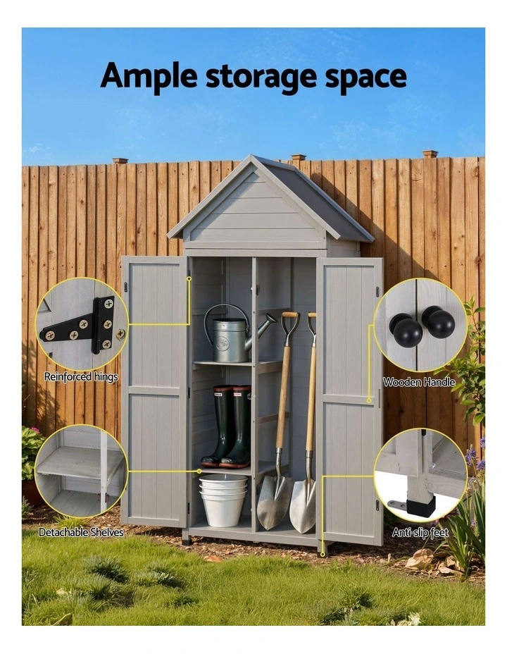 Outdoor Storage Cabinet Cupboard in Grey image 6