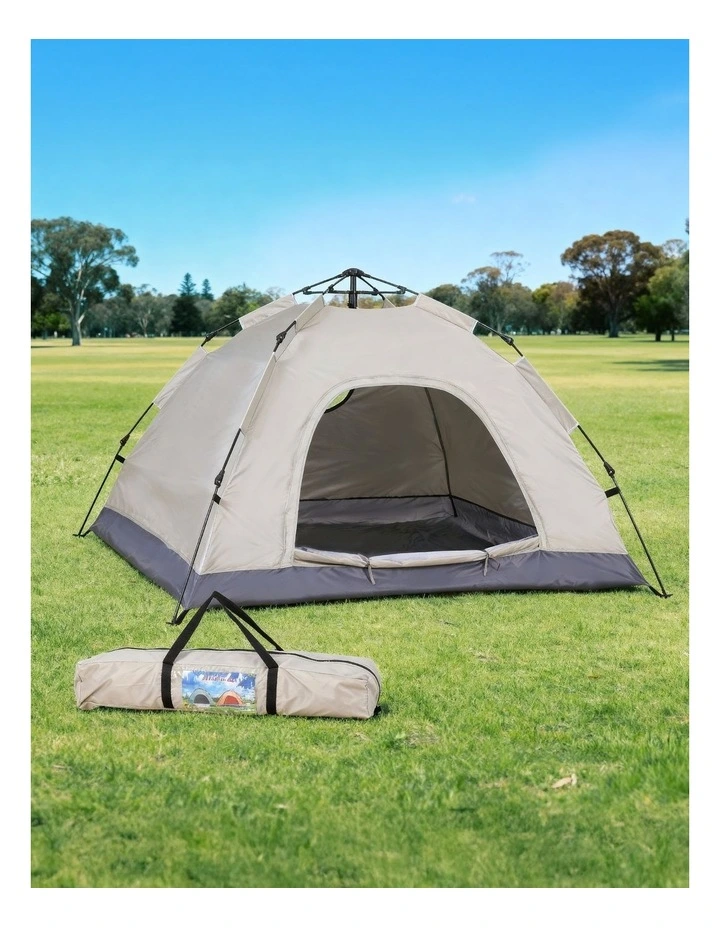 Instant Pop Up Camping Tent 2 Person in Beige image 3