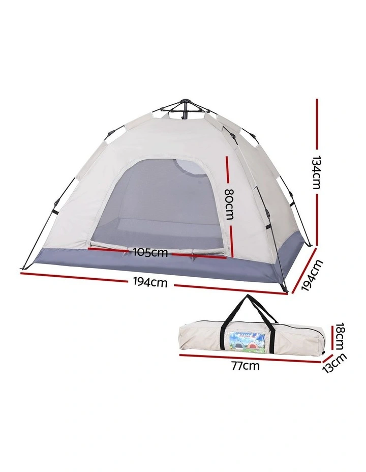 Instant Pop Up Camping Tent 2 Person in Beige image 4