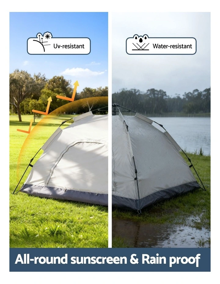 Instant Pop Up Camping Tent 2 Person in Beige image 6