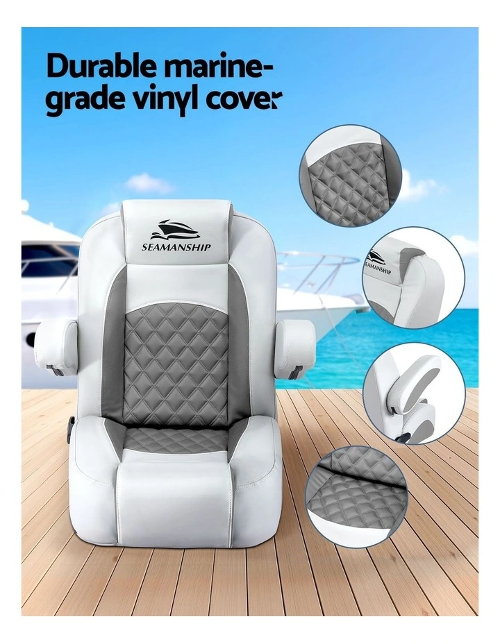 Reclining Captain Boat Seat 90 to 155 Degrees in Grey image 5