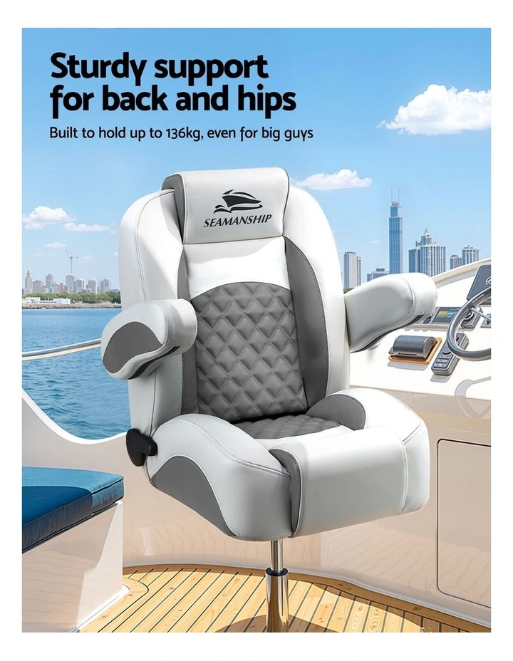 Reclining Captain Boat Seat 90 to 155 Degrees in Grey image 7