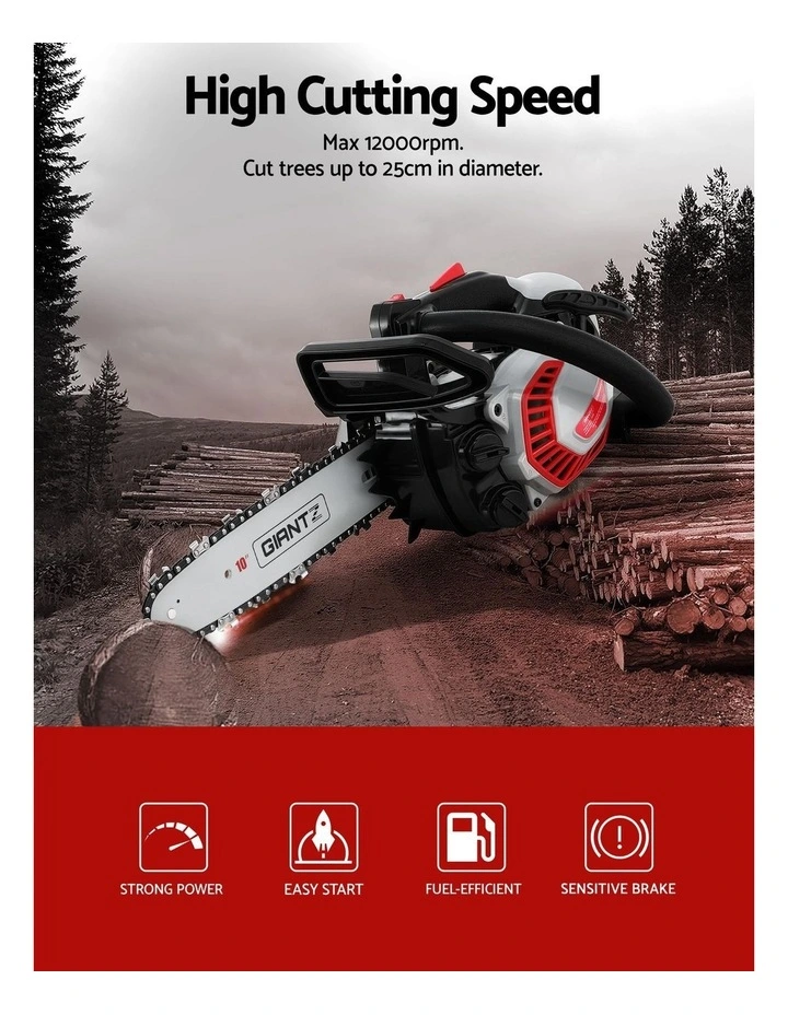 Petrol Bar Chainsaw 10 inch in Multi image 5